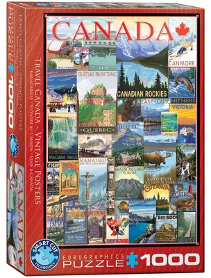 Produktbild von Eurographics Puzzle Reise Kanada Vintage Poster, 1000 Teile, 68 x 48 cm, 6000-0778