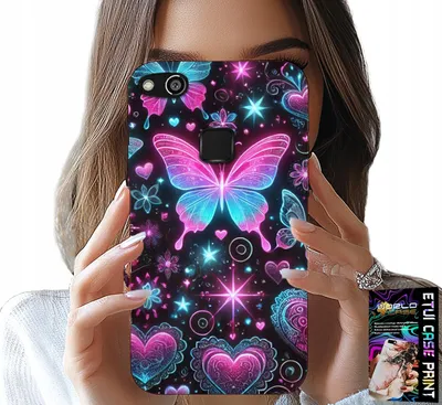 Obrázek produktu pro Pouzdro Pro Huawei P10 Lite - Barevné Pouzdro S Motivem Motýlích Srdcí