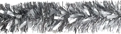 Produktbild von Weihnachtsgirlande Lametta 8cm x 2m grau / silber
