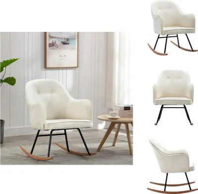 Obrázok produktu pre vidaXL Hojdacie kreslo cream white velvet - Hojdacie kreslá