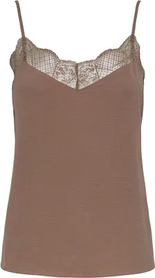Produktbild von Pieces Tiffany Strap Lace ärmelloses T-shirt Braun 2XL Frau Braun 2XL