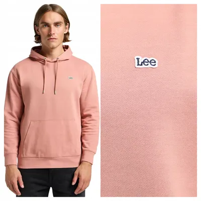 Immagine prodotto di Lee | Felpa con cappuccio da uomo, modello semplice, in cotone, rosa, taglia S