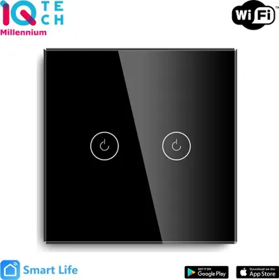Immagine prodotto di iQtech Millennium NoN WiFi, 2 interruttori Smartlife, nero