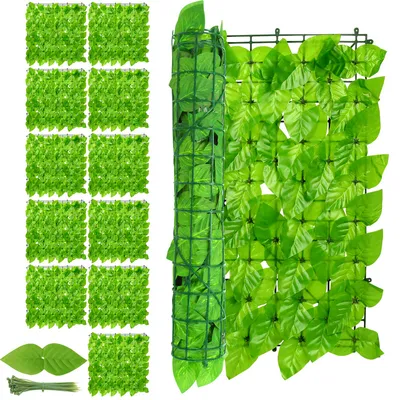 Obrázok produktu pre Jiubiaz Súkromie živý plot Windbreak Ivy Súkromie Balkón kryt Listový plot, Apple Leaf