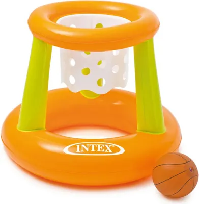 Produktbild von Basketballspiel mit Ball, aufblasbar, Indoor & Outdoor, Pool-Spielzeug aus robustem Vinyl, inkl. Reparaturflicken