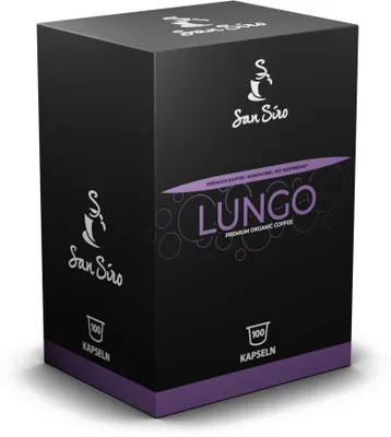 A product box for coffee capsules.