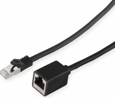 Produktbild von RJ45-Patchkabelverlängerung, 1,0 m, schwarz, CAT.7 Rohkabel