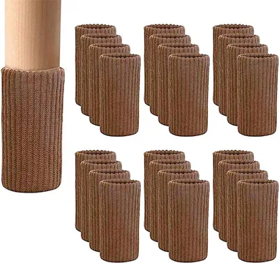 Produktbild von Jumada's elastische Stuhlbeinschoner 24er-Set braun – Stuhlsocken – Filzgleiter Stuhlbeine – Stuhlbeinsocken – Stuhlkappen – Stuhlschoner – Stuhlsocken – Stuhlbeingummi –