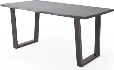 Produktbild von Esszimmer Tisch 180x100 cm, Akazie massiv, grau sandgestrahlt - COSENZA-06