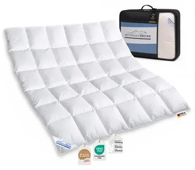 Produktbild von Daunenbett 100% e premium Daunendecke 200x200 Daunenpass 1190g