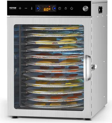 Obrázok produktu pre Dehydrátor Dehydrátor 12 zásobníkov z nerezovej ocele 800W Sušené ovocie