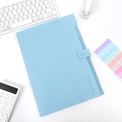Imagen del producto de Clasificador de documentos A4, con 8 compartimentos, color azul claro, para la organización de documentos