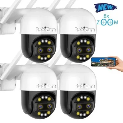 Zdjęcie produktu dla Zestaw 4 kamer, 8-krotny zoom, RobiCam, iCsee, Ultra HD