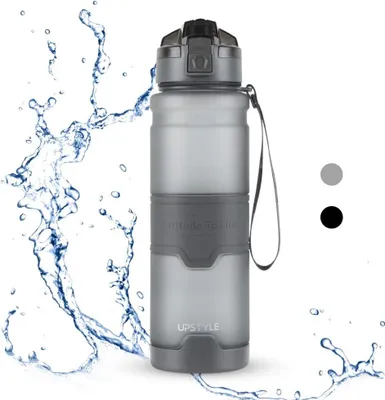 Produktbild von 1L Sportwasserflasche [Trinkflasche BPA-frei] (Grau)