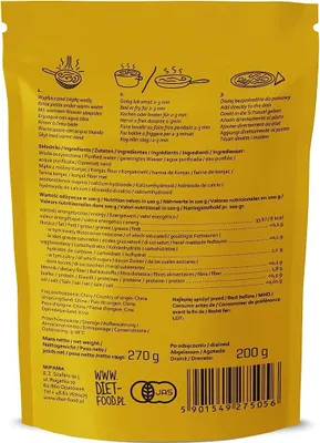Obrázok produktu pre Cestoviny (KONJAC) BEZLEPKOVÉ ŠPAGETY 270 g (200 g) - DIÉTNA STRAVA