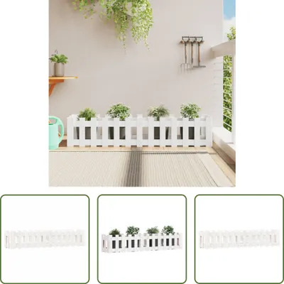 Produktbild von The Living Store Hochbeet Lattenzaun-Design Weiß 150x30x30 cm Massivholz Kiefer