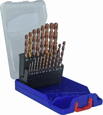 Image de Coffret TIVOLY 19 forets métaux FURIUS HSS revêtus FUSIO pointe en croix Ø 1 à 10mm - 11454170015