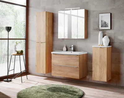 Produktbild von Badmöbel Set 5-tlg Badezimmerset PERUGIA Gold Eiche Set.4