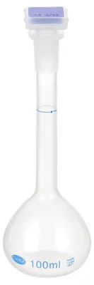 Messkolben 100 ml, PP, durchscheinend, Toleranz ±0,3 ml