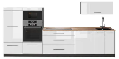 Imagen del producto de Mueble de cocina Vicco Fame-Line Blanco alto brillo/Antracita 340 cm, ET Roble, Model 64495