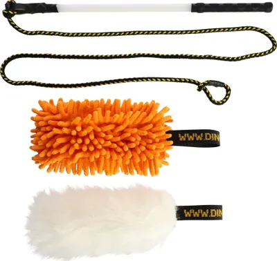 Produktbild von Dingo Angelrute Spielzeug 130 cm Mop Orange + Beisswurst Schaff Pelz, austauschbaren Spitzen Mop Orange,Beisswurst Schaff Pelz
