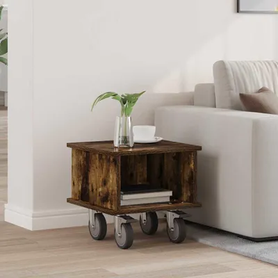 Zdjęcie produktu dla Maison Exclusive - Stolik pod telewizor, 37 x 35 x 35 cm, płyta wiórowa, imitacja dębu dymnego