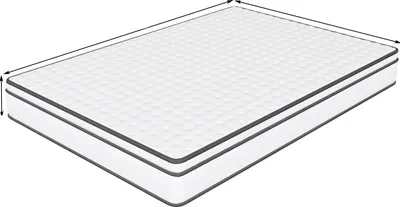 Image de Matelas, mousse haute densité, tissu respirant, Blanc - 140 x 190 x 25 cm