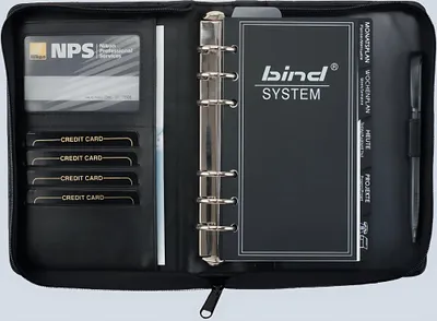 Produktbild von Bind Systemplaner A6 Nappaleder sw ohne Kalender, mit Reißverschluss