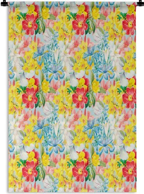 Produktbild von MuchoWow® Wandteppich Wandbehang Blumen - Frühling - Collage 60x90 cm Tapisserie Dekoration Wandtuch - Foto-Teppich - Abwaschbar