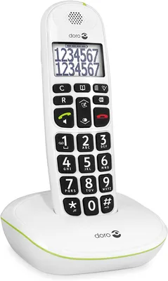 Immagine prodotto di DORO PhoneEasy 110 - Telefono cordless con visualizzazione del chiamante/funzione di avviso di chiamata - DECT\GAP - bianco (380107)
