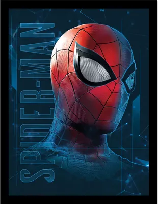 Produktbild von Spider-Man - Gerahmtes Poster, Close-up PM8470 (40 cm x 30 cm) (Blau/Rot)