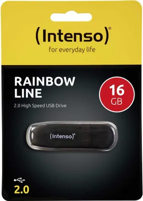 Productafbeelding van Intenso USB-stick 16 GB, Rainbow-lijn, zwart, 16 GB