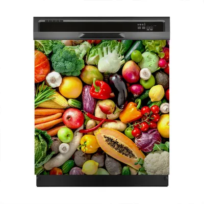 Produktbild von Magnete Dekorative 60x60 cm Küche Magnetmatte Spülmaschine - risches Obst und Gemüse