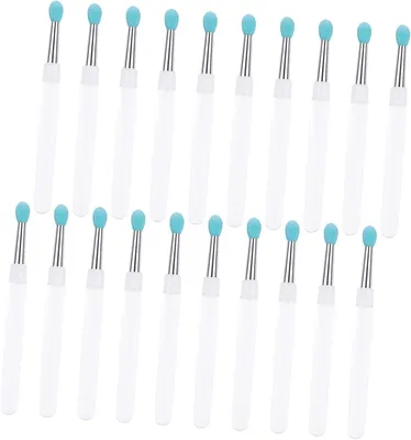 Produktbild von Set mit 20 Silikon-Lippenpinseln, Staubschutzkappen, wiederverwendbar für Reisen