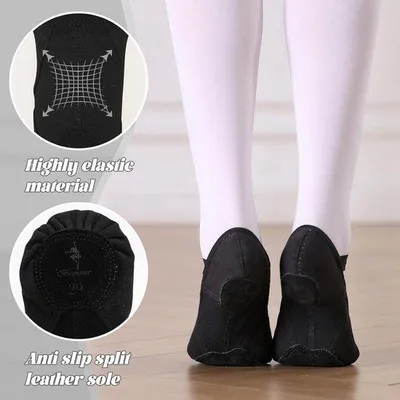 Produktbild von Ballettschuhe für Mädchentänzerinnen | Flexiblere Tanzschuhe mit Breitfußgrund | Schwarz | Größe 39,5 EU