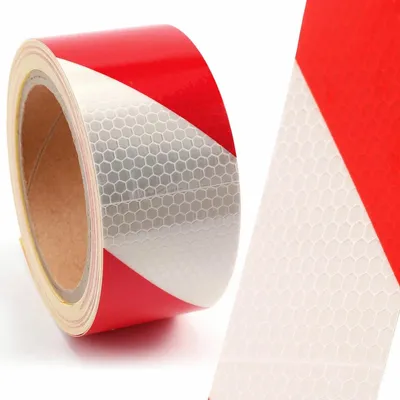 Immagine prodotto di Foglio riflettente Foglio riflettente Nastro riflettente Autoadesivo Cartello di avvertimento Rosso/Bianco 30Mx5CM