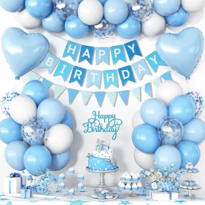 Produktbild von Ballonset 50 Stück, Latex, blau, lila, grün, gelb, rosa, für Geburtstag