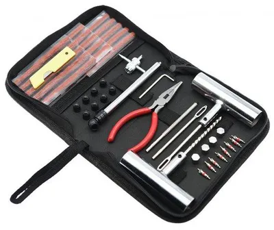 Productafbeelding van Reparatieset voor motor, fiets of auto - inclusief opbergkoffer - Bandenreparatieset - Reparatieset voor auto, vrachtwagen, motorfiets en scooter