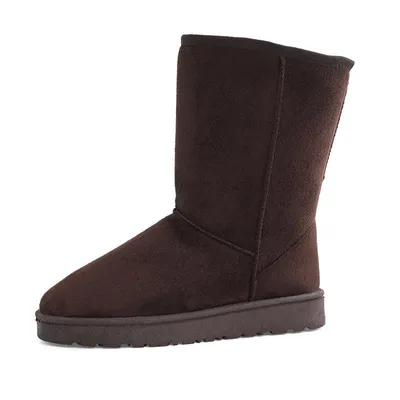 Produktbild von ASKSA Damen Halbhohe Schneestiefel Warm Gefuettert Stiefeletten Boots Classic Rutschfeste Stiefel, Dunkelbraun, Groesse: 38