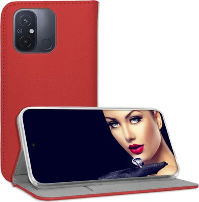 Produktbild von Bookstyle Schutzhülle Klapphülle Schutztasche Etui Cover für Xiaomi Redmi 12C (6.71'') - Rot
