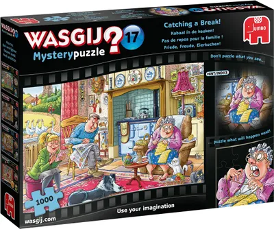 Zdjęcie produktu dla Jumbo Games Wasgij Mystery 17 Pokój, Radość, Naleśniki Puzzle