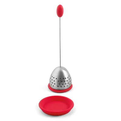 Image de Karl Weis Infuseur à thé silicone/acier inoxydable rouge