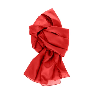 Produktbild von Seidenschal Halstuch Schal rot feuerrot Seide 180x45cm