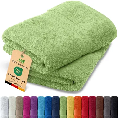 Produktbild von 2er-Set ARIZONA Handtuch-Serie von AR Line – 100% Baumwolle, 500 g/m², 2er-Set Handtücher 50x100 cm, Farbe: Apfelgrün