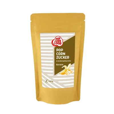 Produktbild von Popcornloop® BANANE 500g Zucker Aroma perfekt geeignet für Zuckerwatte und Popcorn zum Zubereiten Zuhause Süßes Premium Zuckeraroma