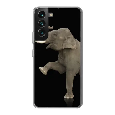 Produktbild von MuchoWow® Handyhülle Schutzhülle Hülle für Samsung Galaxy S22 Elefant - Tiere - Schwarz - Porträt Silikon Softcase Handy Hülle - Mobiltelefonhülle