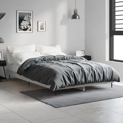 Produktbild von Bettgestell Grau Sonoma 120x190 cm Holzwerkstoff , Klassische Betten Design 2024