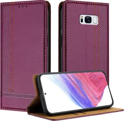 Obrázek produktu pro Pouzdro pro Samsung Galaxy S8 Plus kožené flipové pouzdro s funkcí stojánku Fialová