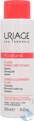 Image de Uriage Roséliane Fluide Dermo-Nettoyant Anti-Rougeurs Baume nettoyant pour peaux très sensibles 250 ml