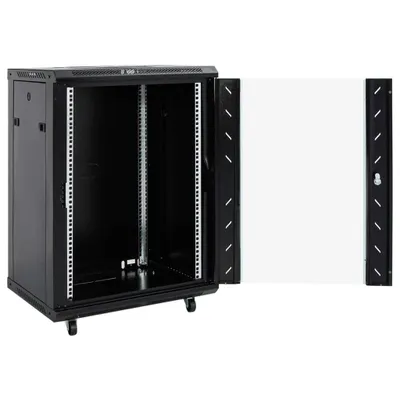 Produktbild von vidaXL 15HE Netzwerkschrank mit Schwenkfüßen 19" IP20 60x45x86 cm
